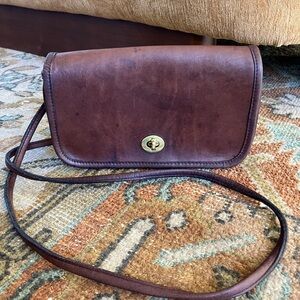 Vintage 1970’s Coach Dinky Penny Pocket Made In NYC Brown Leather